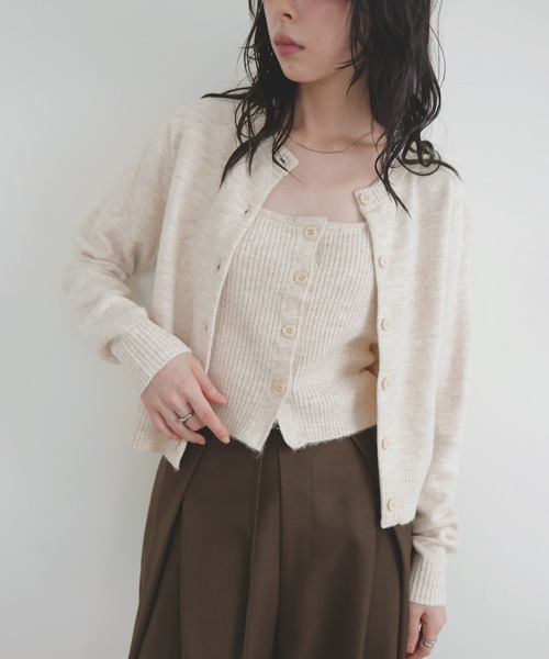 LIAN（リアン）の「ビスチェセットニットカーディガン（ニット/セーター・レディース・ブラック/ブラウン/チャコールグレー/アイボリー・FREE）」の10枚目の写真