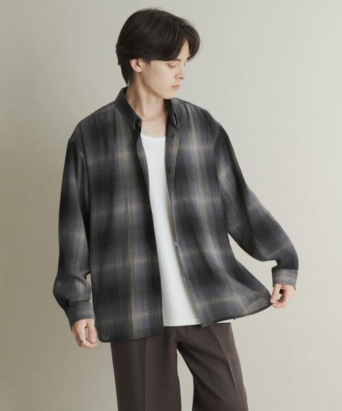 セール】オンブレーチェックレギュラーカラーシャツ（シャツ/ブラウス