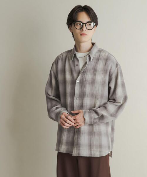 SENSE OF PLACE by URBAN RESEARCH(センスオブプレイスバイアーバンリサーチ)の「オンブレーチェックレギュラーカラーシャツ(シャツ/ブラウス・メンズ・ブラック/グレー/ブルー・MEDIUM/LARGE)」の22枚目の写真