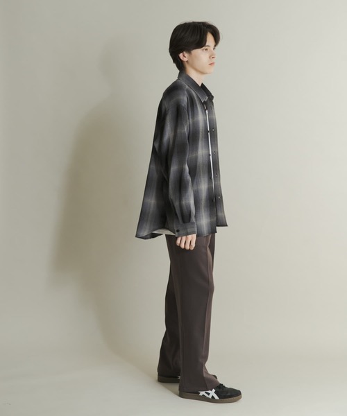 【み様】20%OFF適用　オンブレシャツ セール】『Sサイズあり』『ユニセックス』オンブレチェック