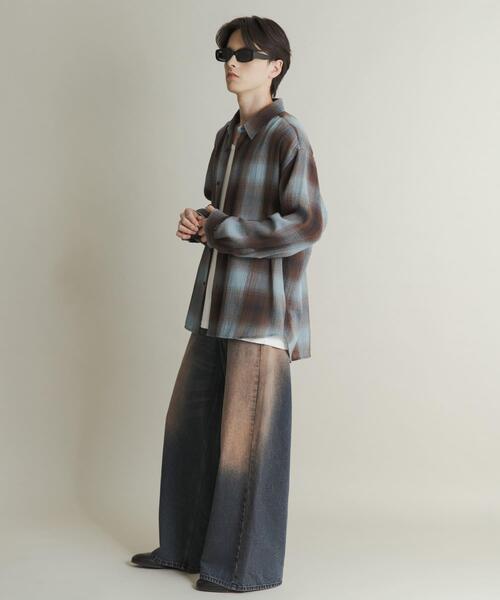 SENSE OF PLACE by URBAN RESEARCH(センスオブプレイスバイアーバンリサーチ)の「オンブレーチェックレギュラーカラーシャツ(シャツ/ブラウス・メンズ・ブラック/グレー/ブルー・MEDIUM/LARGE)」の6枚目の写真