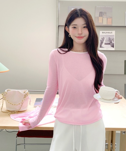 by LEGNA（バイレグナ）の「バイカラーシアートップスセット（Tシャツ