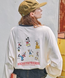 Disney（ディズニー）の「【Disney】別注 Mickey&Friends ミッキー＆フレンズ アソートデザイン リンガー長袖Tシャツ（Tシャツ/カットソー・メンズ）」