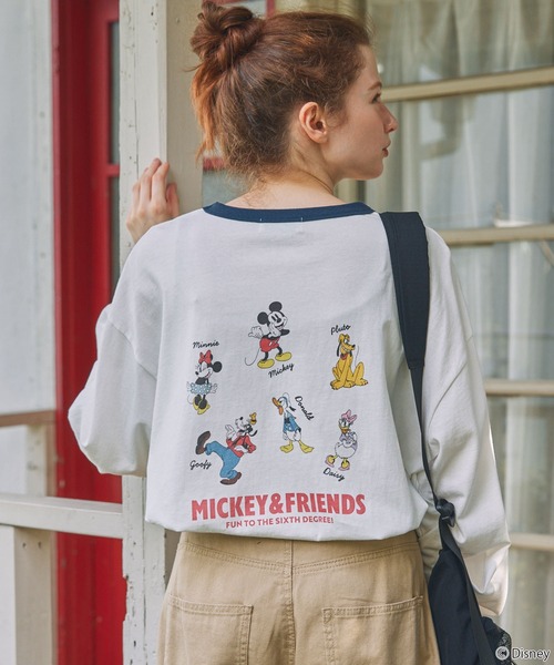 Disney(ディズニー)の「【Disney】別注 Mickey&Friends ミッキー&フレンズ アソートデザイン リンガー長袖Tシャツ(Tシャツ/カットソー・レディース・ネイビー/スミクロ/ブラック系/ネイビー系1/ネイビー系/チャコールグレー・FREE)」の5枚目の写真