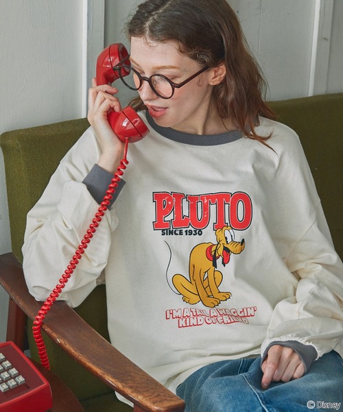Disney(ディズニー)の「【Disney】別注 Mickey&Friends ミッキー&フレンズ アソートデザイン リンガー長袖Tシャツ(Tシャツ/カットソー・レディース・ネイビー/スミクロ/ブラック系/ネイビー系1/ネイビー系/チャコールグレー・FREE)」の3枚目の写真