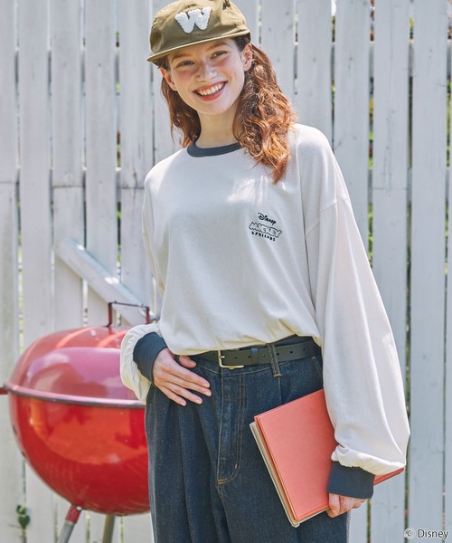 Disney(ディズニー)の「【Disney】別注 Mickey&Friends ミッキー&フレンズ アソートデザイン リンガー長袖Tシャツ(Tシャツ/カットソー・レディース・ネイビー/スミクロ/ブラック系/ネイビー系1/ネイビー系/チャコールグレー・FREE)」の11枚目の写真