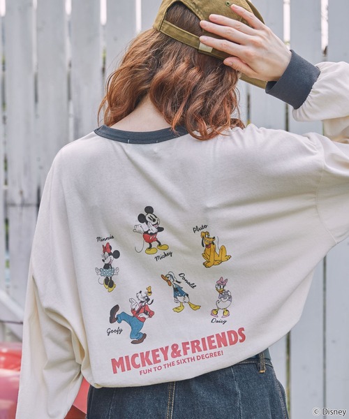 Disney(ディズニー)の「【Disney】別注 Mickey&Friends ミッキー&フレンズ アソートデザイン リンガー長袖Tシャツ(Tシャツ/カットソー・レディース・ネイビー/スミクロ/ブラック系/ネイビー系1/ネイビー系/チャコールグレー・FREE)」の16枚目の写真