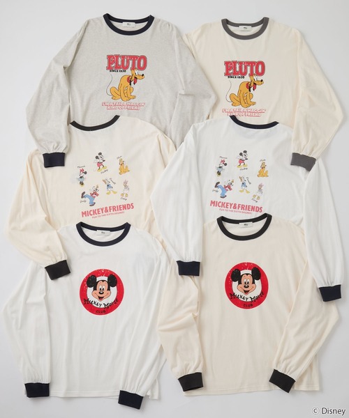 未使用 LINK@ ディズニー ミッキーアンドフレンズ 長袖シャツ ホワイト ディズニー シャツ 長袖 公式 白 ホワイト 刺繍 ミッキー