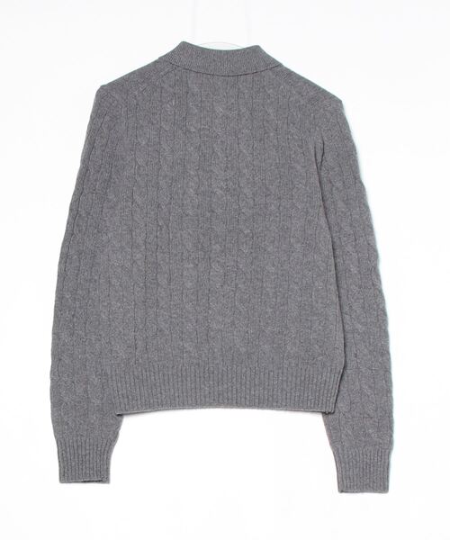 ポロラルフローレン　カシミア30％　ハイネック　ニットセーター　グレー ケーブルニット ウールカシミヤ ポロ セーター（ニット/セーター