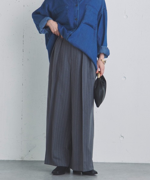 Doux archives(ドゥアルシーヴ)の「ストライプ2タックパンツ(その他パンツ・レディース・グレー/ベージュ/チャコールグレー・36/38)」の22枚目の写真