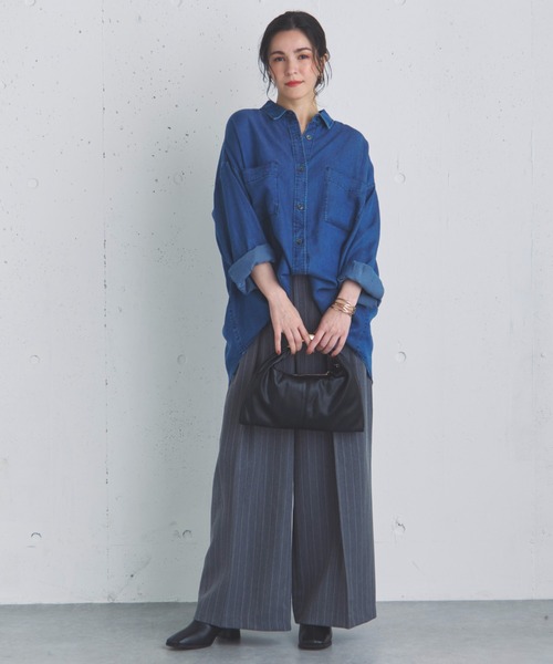 Doux archives(ドゥアルシーヴ)の「ストライプ2タックパンツ(その他パンツ・レディース・グレー/ベージュ/チャコールグレー・36/38)」の5枚目の写真