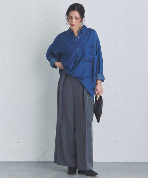 Doux archives(ドゥアルシーヴ)の「ストライプ2タックパンツ(その他パンツ・レディース・グレー/ベージュ/チャコールグレー・36/38)」の6枚目の写真