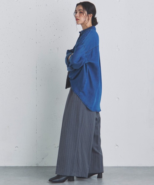 Doux archives(ドゥアルシーヴ)の「ストライプ2タックパンツ(その他パンツ・レディース・グレー/ベージュ/チャコールグレー・36/38)」の9枚目の写真