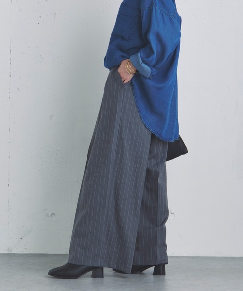 Doux archives(ドゥアルシーヴ)の「ストライプ2タックパンツ(その他パンツ・レディース・グレー/ベージュ/チャコールグレー・36/38)」の17枚目の写真