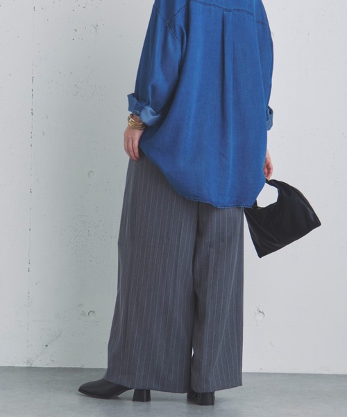 Doux archives(ドゥアルシーヴ)の「ストライプ2タックパンツ(その他パンツ・レディース・グレー/ベージュ/チャコールグレー・36/38)」の18枚目の写真