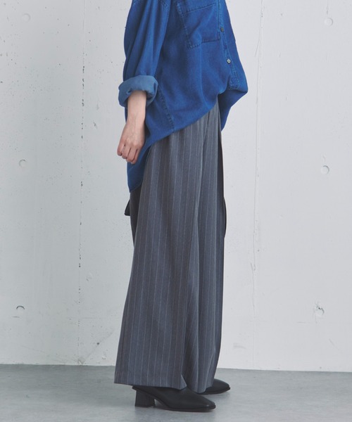 Doux archives(ドゥアルシーヴ)の「ストライプ2タックパンツ(その他パンツ・レディース・グレー/ベージュ/チャコールグレー・36/38)」の21枚目の写真