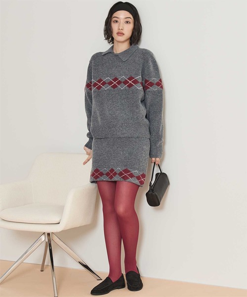 miette(ミエット)の「アーガイルミニスカート(スカート・レディース・ライトブルー/チャコール/ブラウン・M/S)」の18枚目の写真