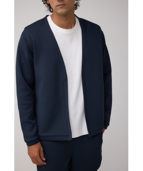 AZUL by moussy(アズールバイマウジー)の「ダブルニットカーディガン(カーディガン/ボレロ・メンズ・ダークネイビー/ブラック/ベージュ/グレー・SMALL/MEDIUM/LARGE)」の4枚目の写真