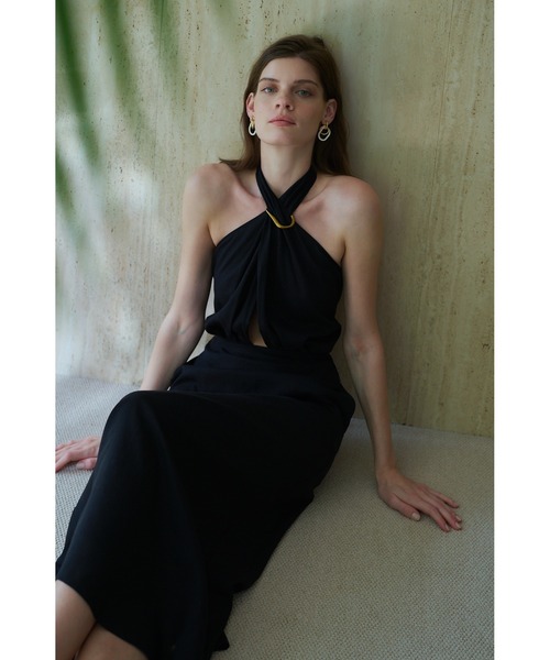 Estella.K(エステラケー)の「Agrigento Dress ホルターリングロングドレス(ワンピース・レディース・ブラック/ブラウン/ライトベージュ・FREE)」の2枚目の写真