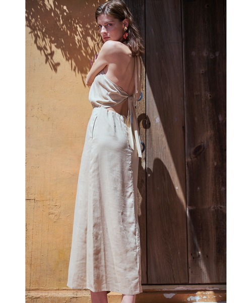 Estella.K(エステラケー)の「Agrigento Dress ホルターリングロングドレス(ワンピース・レディース・ブラック/ブラウン/ライトベージュ・FREE)」の16枚目の写真