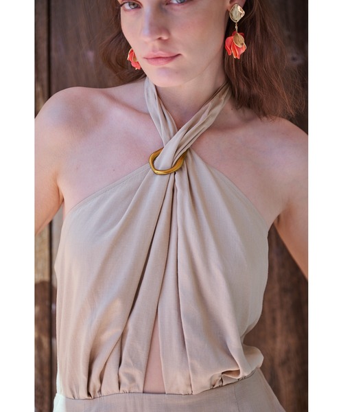 Estella.K(エステラケー)の「Agrigento Dress ホルターリングロングドレス(ワンピース・レディース・ブラック/ブラウン/ライトベージュ・FREE)」の17枚目の写真