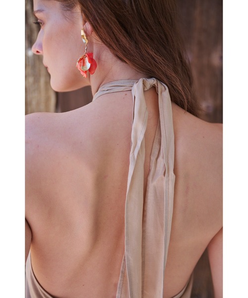 Estella.K(エステラケー)の「Agrigento Dress ホルターリングロングドレス(ワンピース・レディース・ブラック/ブラウン/ライトベージュ・FREE)」の10枚目の写真