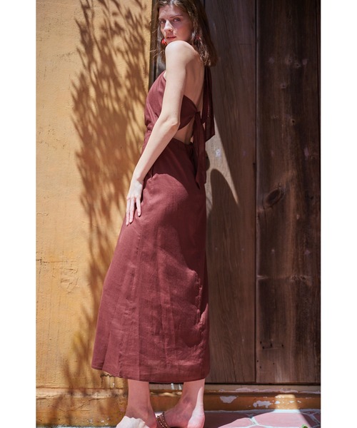 Estella.K(エステラケー)の「Agrigento Dress ホルターリングロングドレス(ワンピース・レディース・ブラック/ブラウン/ライトベージュ・FREE)」の20枚目の写真