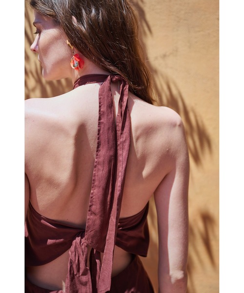 Estella.K(エステラケー)の「Agrigento Dress ホルターリングロングドレス(ワンピース・レディース・ブラック/ブラウン/ライトベージュ・FREE)」の21枚目の写真