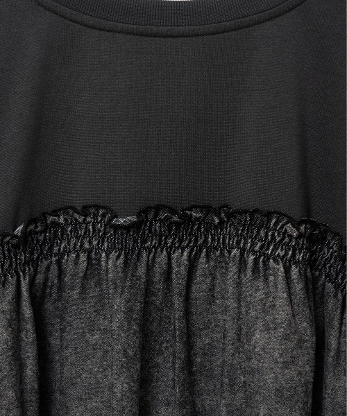 A.D.C.L.(エーディーシーエル)の「背面 デニム切替 プリント ビッグTシャツ(Tシャツ/カットソー・レディース・チャコールグレー/オフホワイト・M/L)」の20枚目の写真