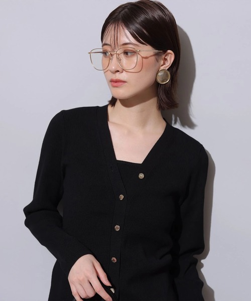 ロゴボタンVカーデアンサンブル（ニット/セーター）｜Arpege