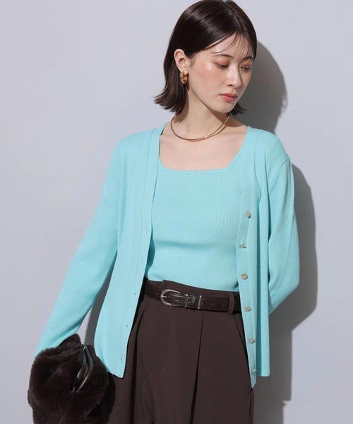 ロゴボタンVカーデアンサンブル（ニット/セーター）｜Arpege