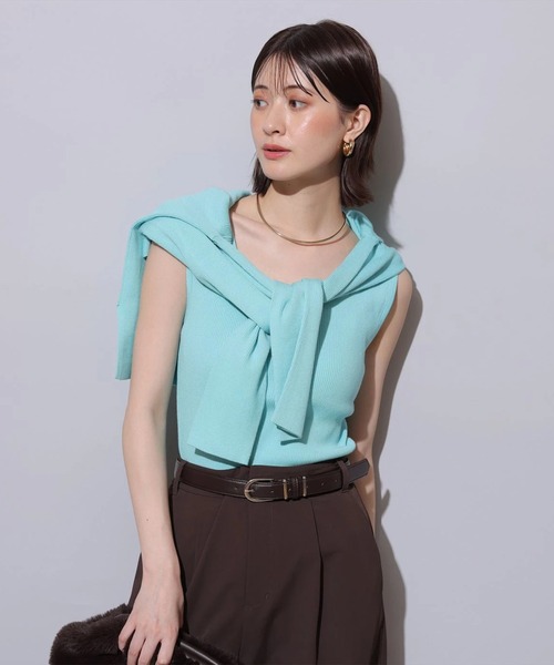 ロゴボタンVカーデアンサンブル（ニット/セーター）｜Arpege