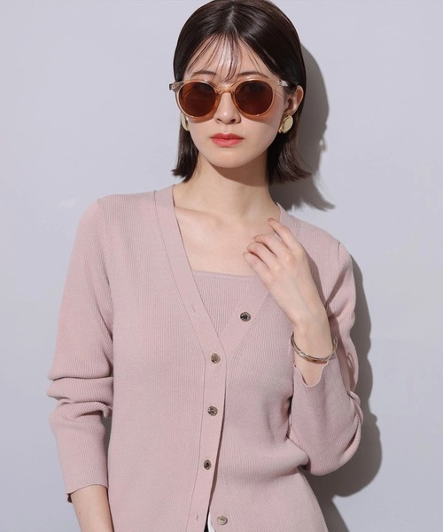 Arpege story ラメカーデアンサンブル ロゴボタンVカーデアンサンブル