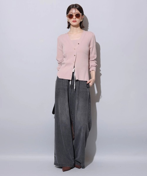 ロゴボタンVカーデアンサンブル（ニット/セーター）｜Arpege