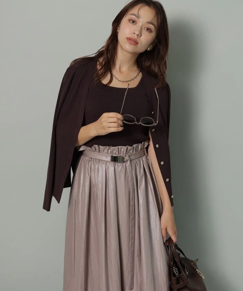 ロゴボタンVカーデアンサンブル（ニット/セーター）｜Arpege