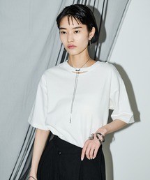 AIC.（エーアイシー）の「ピグメント加工カットアウトダメージTシャツ（Tシャツ/カットソー）」