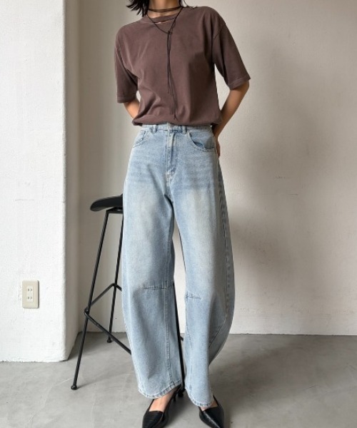 AIC.(エーアイシー)の「ピグメント加工カットアウトダメージTシャツ(Tシャツ/カットソー・レディース・オフホワイト/チャコールグレー/ブラウン・FREE)」の22枚目の写真