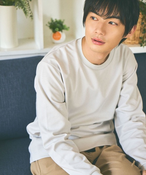 GLOBAL WORK（グローバルワーク）の「マイニチタキノウクルー/長袖/580761（Tシャツ/カットソー・メンズ・ライトグレー/ブラック/ホワイト・SMALL/MEDIUM/LARGE/X-LARGE）」の3枚目の写真