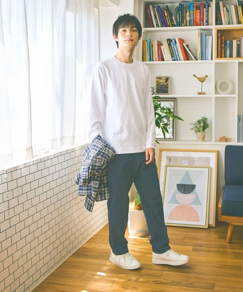 GLOBAL WORK（グローバルワーク）の「マイニチタキノウクルー/長袖/580761（Tシャツ/カットソー・メンズ・ライトグレー/ブラック/ホワイト・SMALL/MEDIUM/LARGE/X-LARGE）」の6枚目の写真