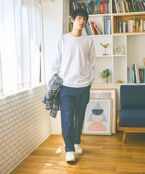 GLOBAL WORK（グローバルワーク）の「マイニチタキノウクルー/長袖/580761（Tシャツ/カットソー・メンズ・ライトグレー/ブラック/ホワイト・SMALL/MEDIUM/LARGE/X-LARGE）」の7枚目の写真