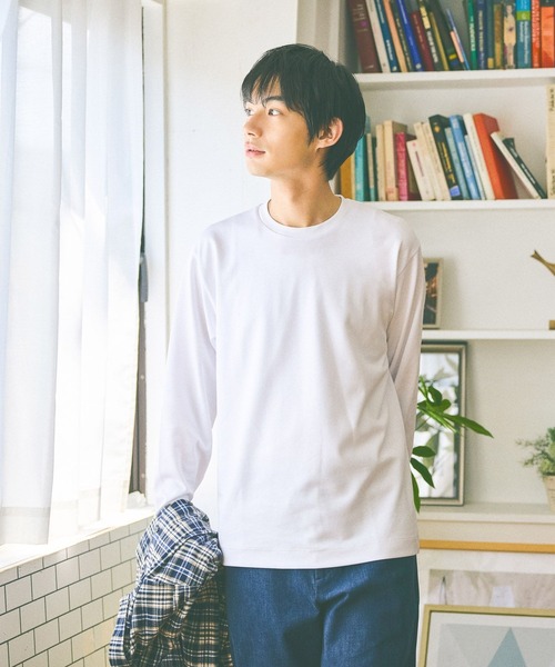 GLOBAL WORK（グローバルワーク）の「マイニチタキノウクルー/長袖/580761（Tシャツ/カットソー・メンズ・ライトグレー/ブラック/ホワイト・SMALL/MEDIUM/LARGE/X-LARGE）」の11枚目の写真