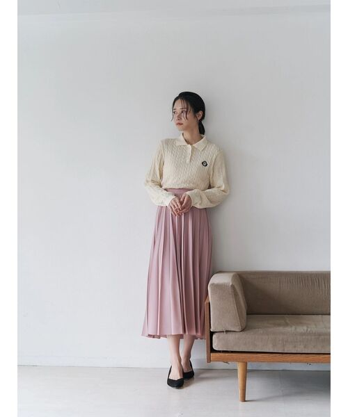 TONAL(トーナル)の「ハンドプリーツスカート(スカート・レディース・ピンク/チャコールグレー/アイボリー・SMALL/MEDIUM)」の10枚目の写真