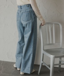 高身長 デニムワイドストレートパンツ(トールサイズ)Essenave