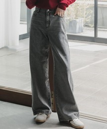 slattgir | 高身長 デニムワイドストレートパンツ(トールサイズ)Essenave(デニムパンツ)