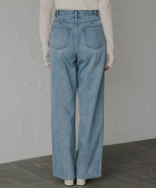 slattgir（スラットジール）の「高身長　デニムワイドストレートパンツ（トールサイズ）Essenave（デニムパンツ・レディース・ブラック/ブルー・64/67/70/73/76/80/88/96/84/104）」の10枚目の写真