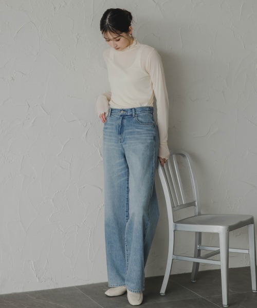 slattgir（スラットジール）の「高身長　デニムワイドストレートパンツ（トールサイズ）Essenave（デニムパンツ・レディース・ブラック/ブルー・64/67/70/73/76/80/88/96/84/104）」の11枚目の写真