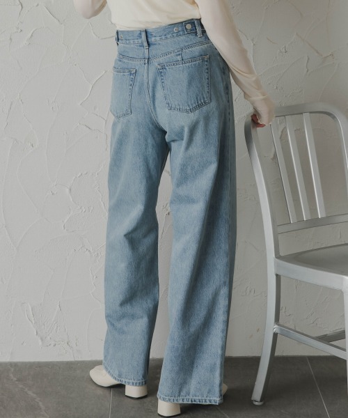 slattgir（スラットジール）の「高身長　デニムワイドストレートパンツ（トールサイズ）Essenave（デニムパンツ・レディース・ブラック/ブルー・64/67/70/73/76/80/88/96/84/104）」の14枚目の写真