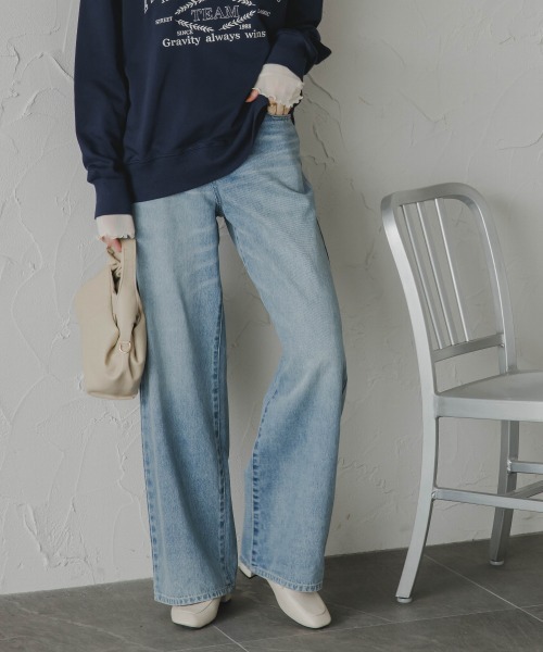 slattgir（スラットジール）の「高身長　デニムワイドストレートパンツ（トールサイズ）Essenave（デニムパンツ・レディース・ブラック/ブルー・64/67/70/73/76/80/88/96/84/104）」の16枚目の写真