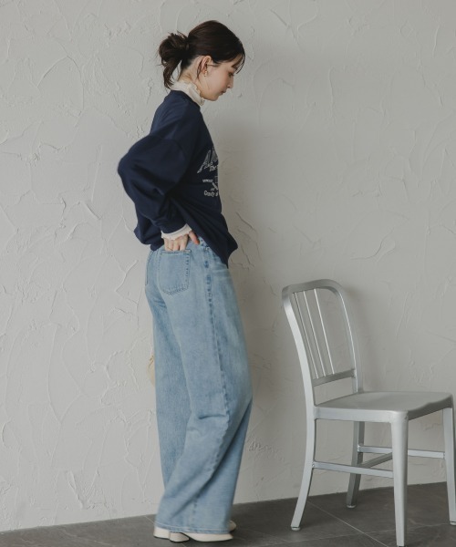 slattgir（スラットジール）の「高身長　デニムワイドストレートパンツ（トールサイズ）Essenave（デニムパンツ・レディース・ブラック/ブルー・64/67/70/73/76/80/88/96/84/104）」の17枚目の写真