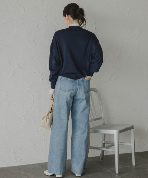 slattgir（スラットジール）の「高身長　デニムワイドストレートパンツ（トールサイズ）Essenave（デニムパンツ・レディース・ブラック/ブルー・64/67/70/73/76/80/88/96/84/104）」の18枚目の写真